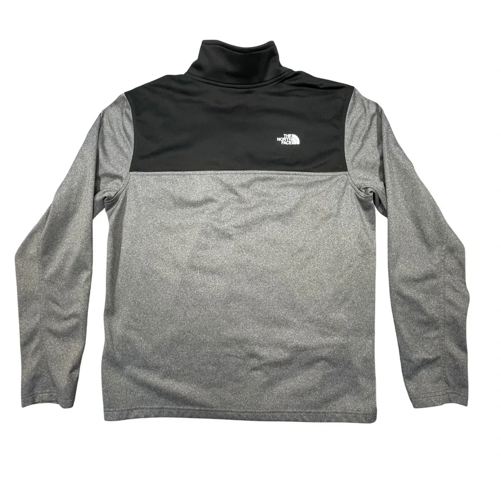 The North Face Grey Black Colorblock 1/4 Zip Fleece Pullover Mens Large L